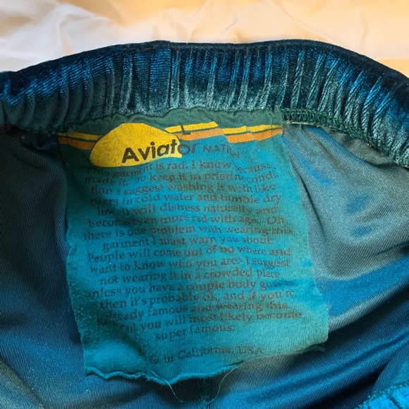 *SOLD* Aviator Nation Velvet Sweatpants Teal L - Picture 6 of 8